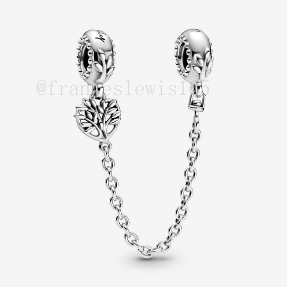 Pandora Heart Family Tree Safety Chain Charm - Picture 1 of 3